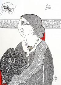 Abrar Ahmed, 12 x16 Inch, Pen and ink On Paper, Figurative Painting, AC-AA-303